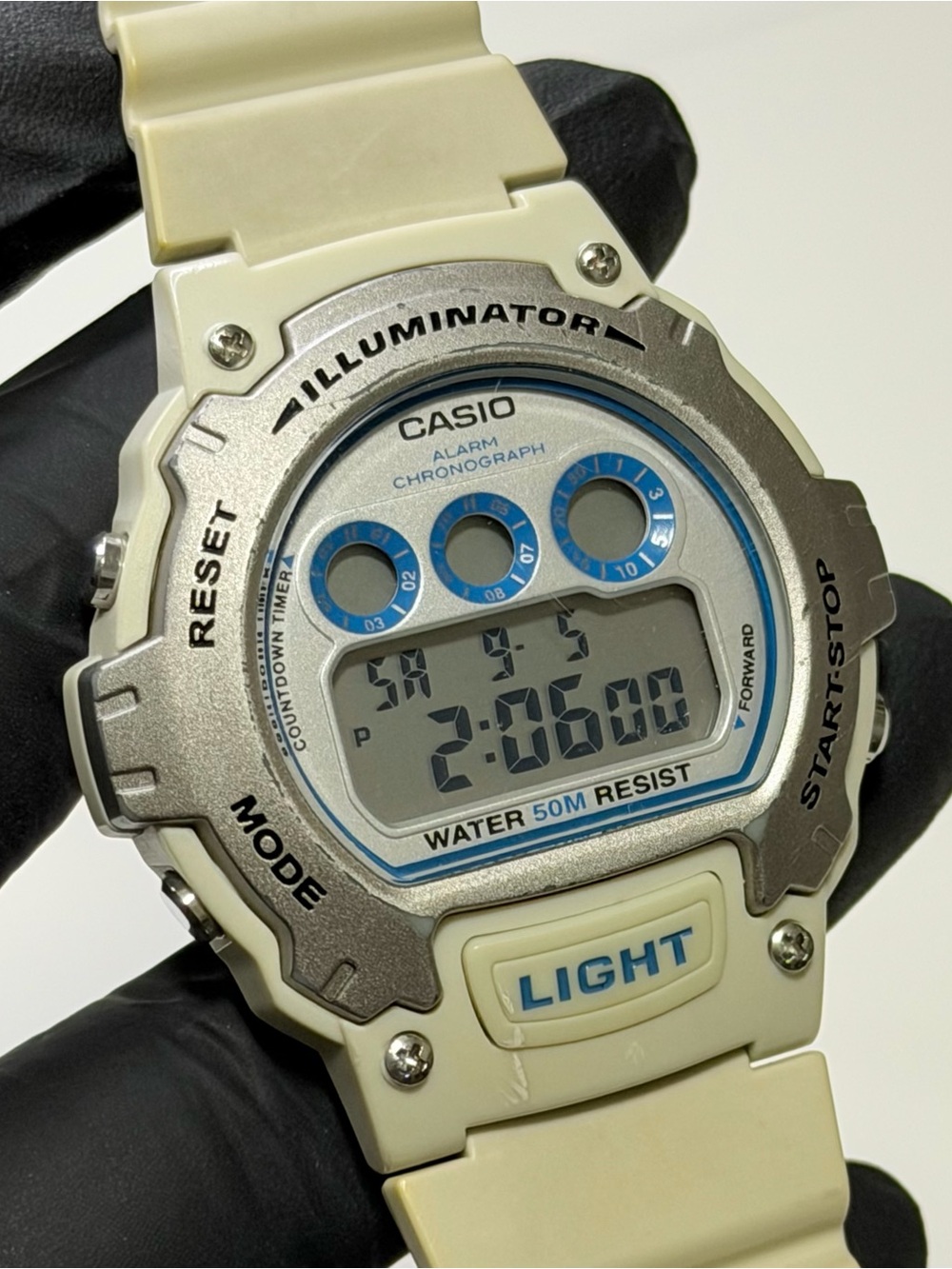 Casio Illuminator W-214H Alarm Chronograph Digital Resin 45mm Sport Watch